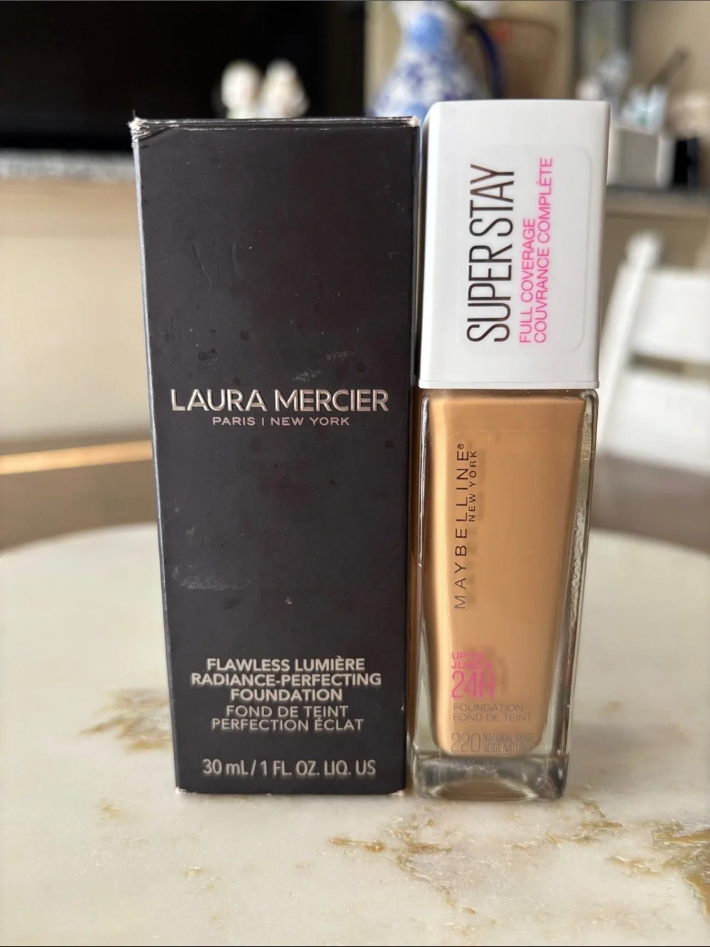 Laura Mercier Flawless Radiance 2N2 + Maybelline SuperStay 220 Foundation Bundle